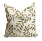 Rhea Gold and Silver Leaf Embroidered Pillow Cover