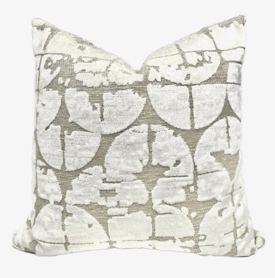 Luna Cream and Beige Velvet Pillow Cover