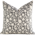 Carina charcoal and cream floral pillow cover