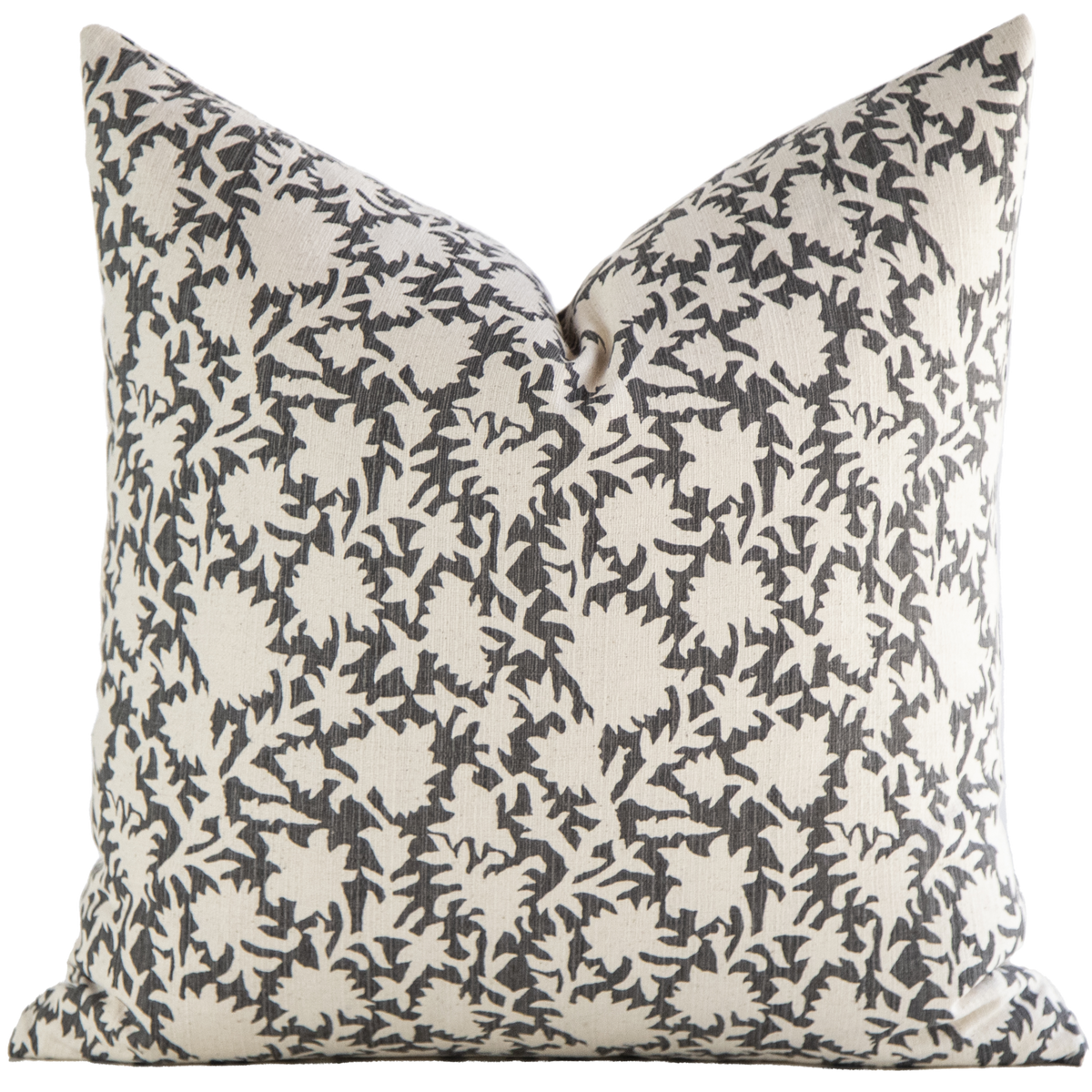 Carina charcoal and cream floral pillow cover