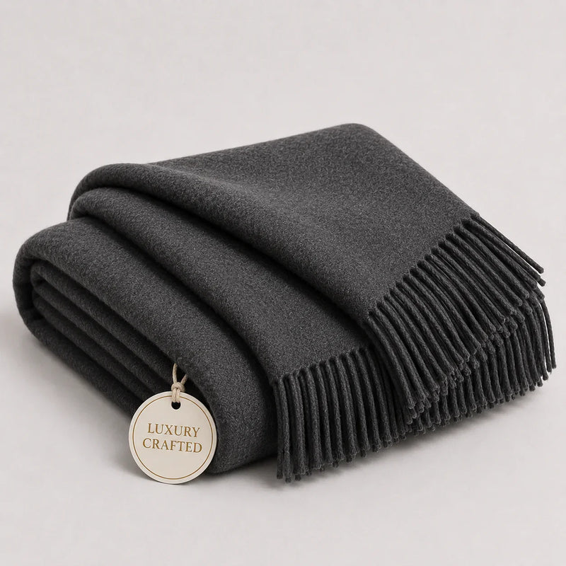 100% Mongolian cashmere throw blanket, 54x60, folded