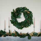 Lush faux magnolia wreath for front door or home décor