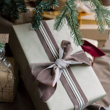 Elegant holiday ribbon in dark brown hand dyed velvet