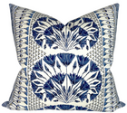 Cairo Pillow Cover in Blue and White, Thibaut Pillows