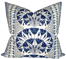 Cairo Pillow Cover in Blue and White, Thibaut Pillows