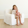Child-sized foam-filled chair with washable cover