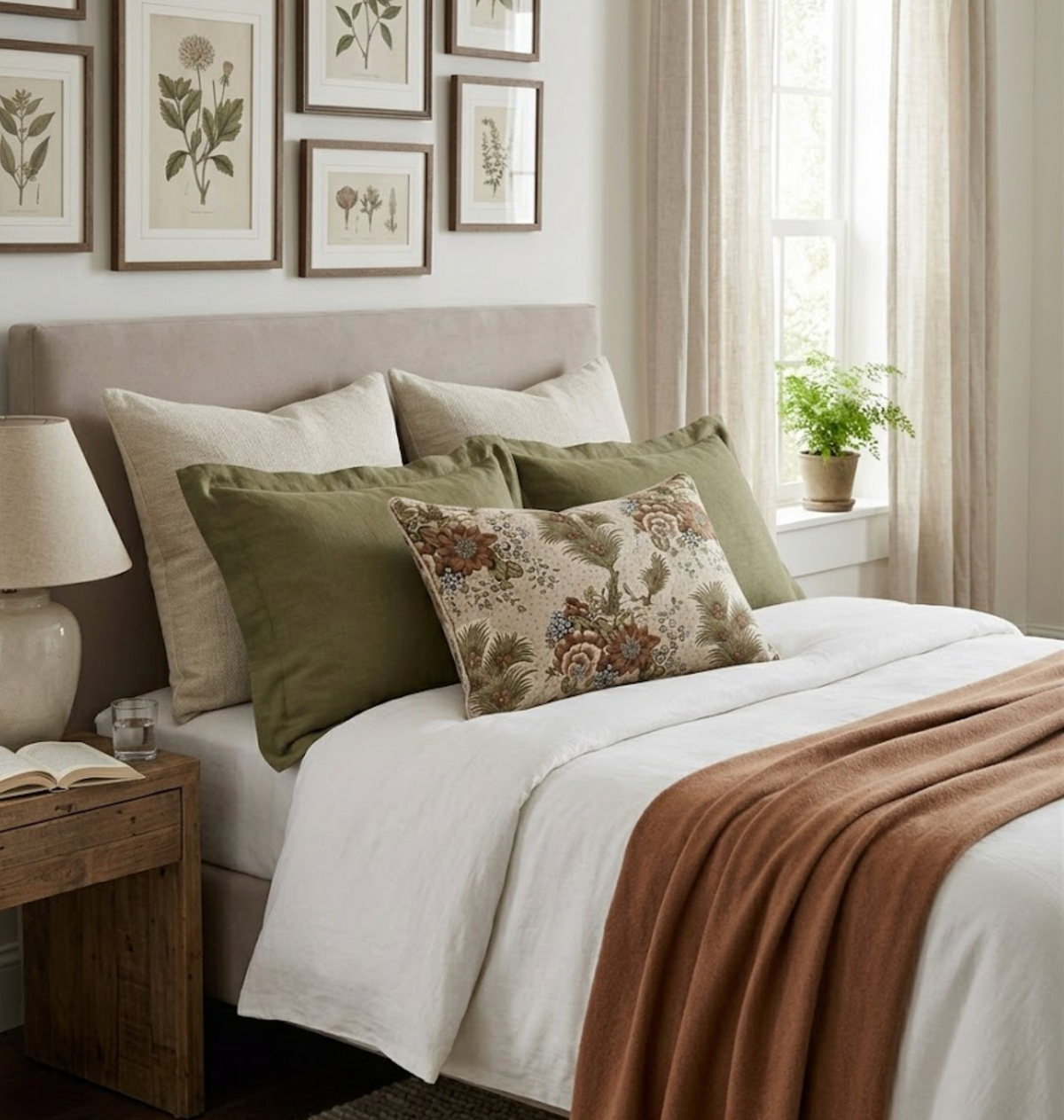 Drexel Hill Floral Pillow Cover in Brown, Thibaut Pillows