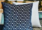 Grammichele Navy Honeycomb Velvet Pillow Cover – view 3