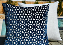 Grammichele Navy Honeycomb Velvet Pillow Cover – view 3