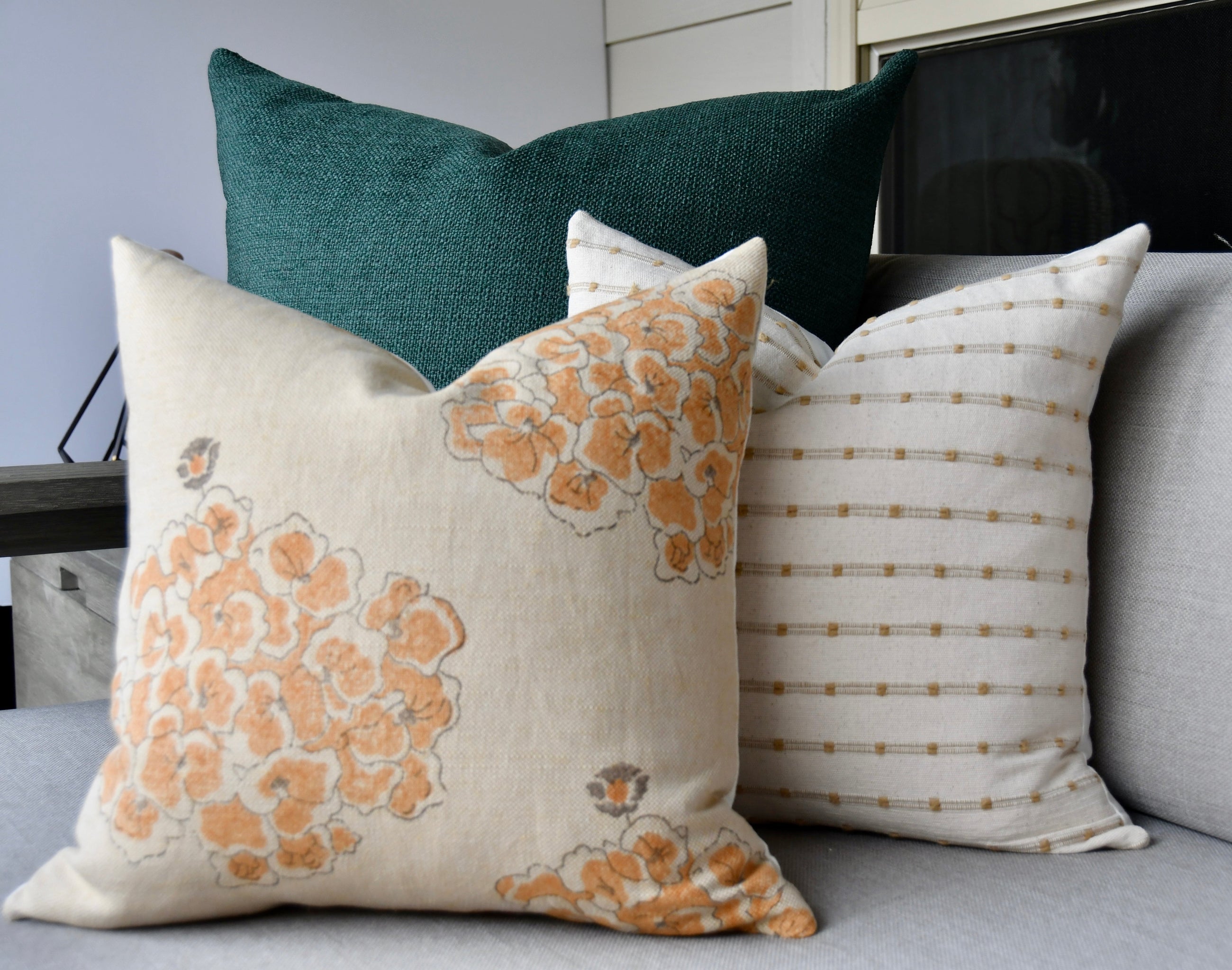 Hunter Green Textured Woven Pillow Cover – view 4