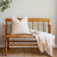 Luana Floral Block Printed Pillow Cover | Beige/Brown