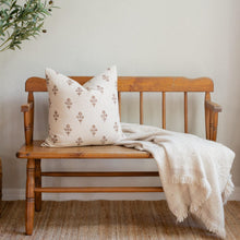 Mia Floral Block Printed Pillow Cover | Brown