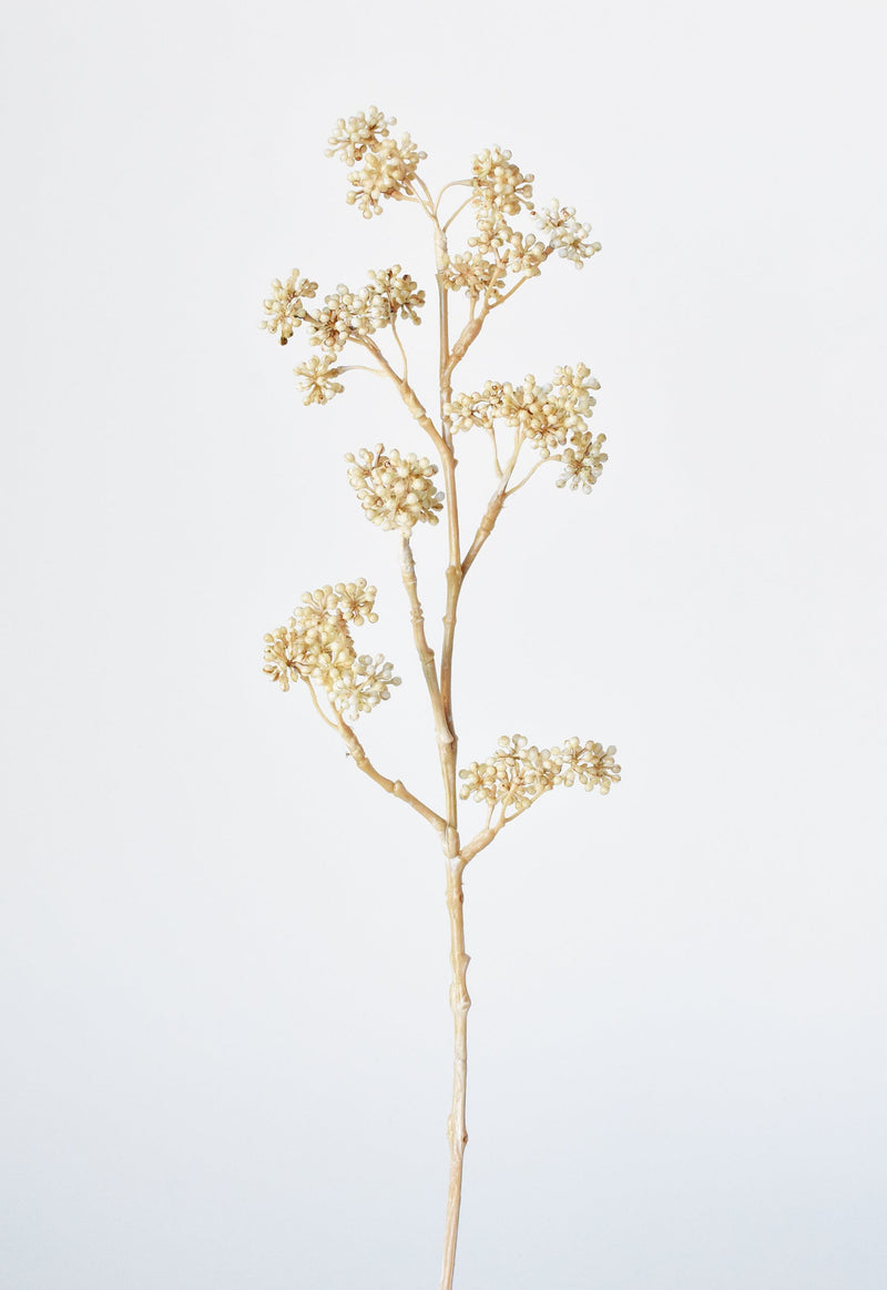 Artificial cream sedum branch with real touch finish