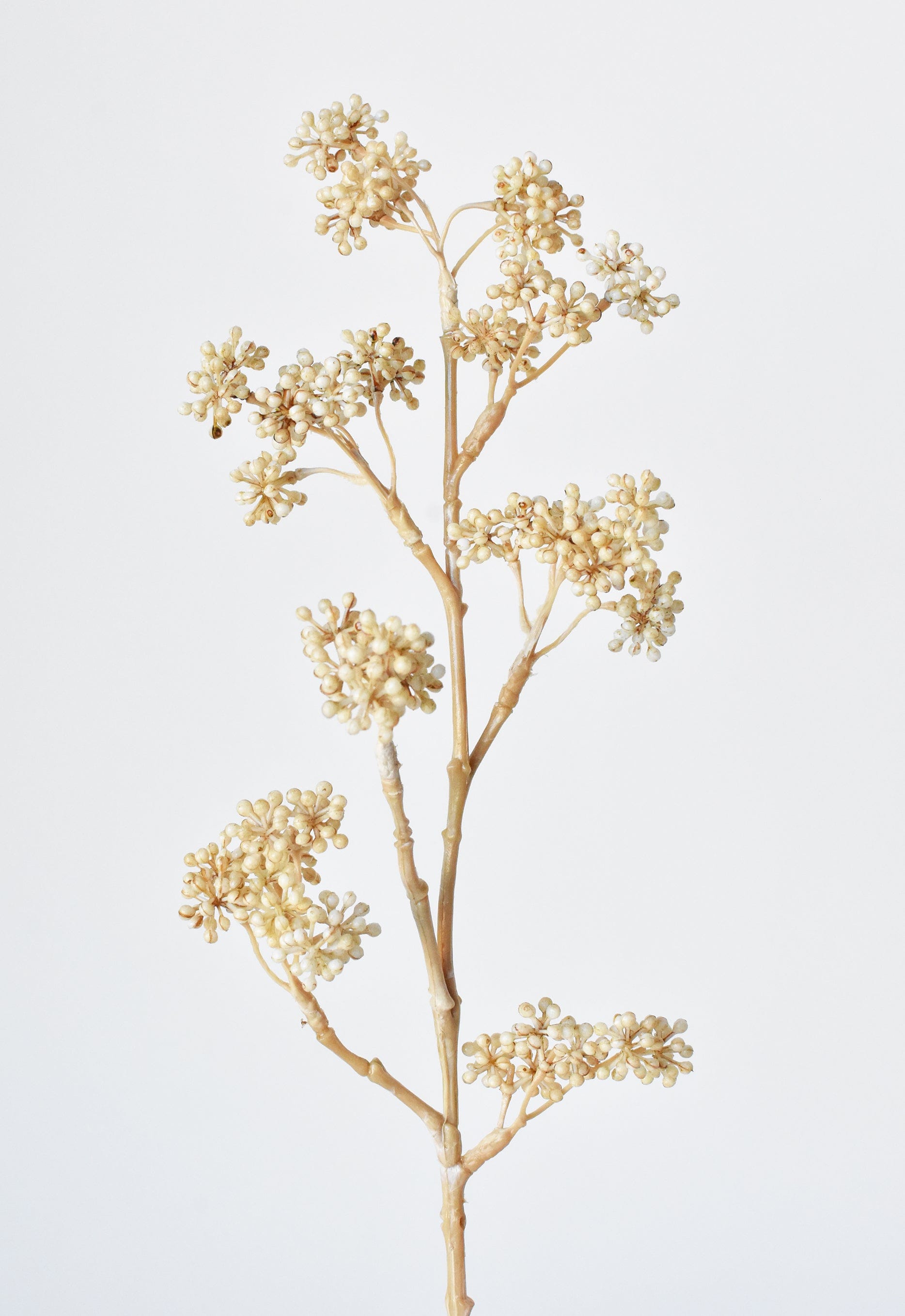 Artificial cream berry spray stem for floral arrangements