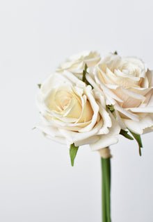 Artificial cream roses bundle – 3 stems with realistic detail