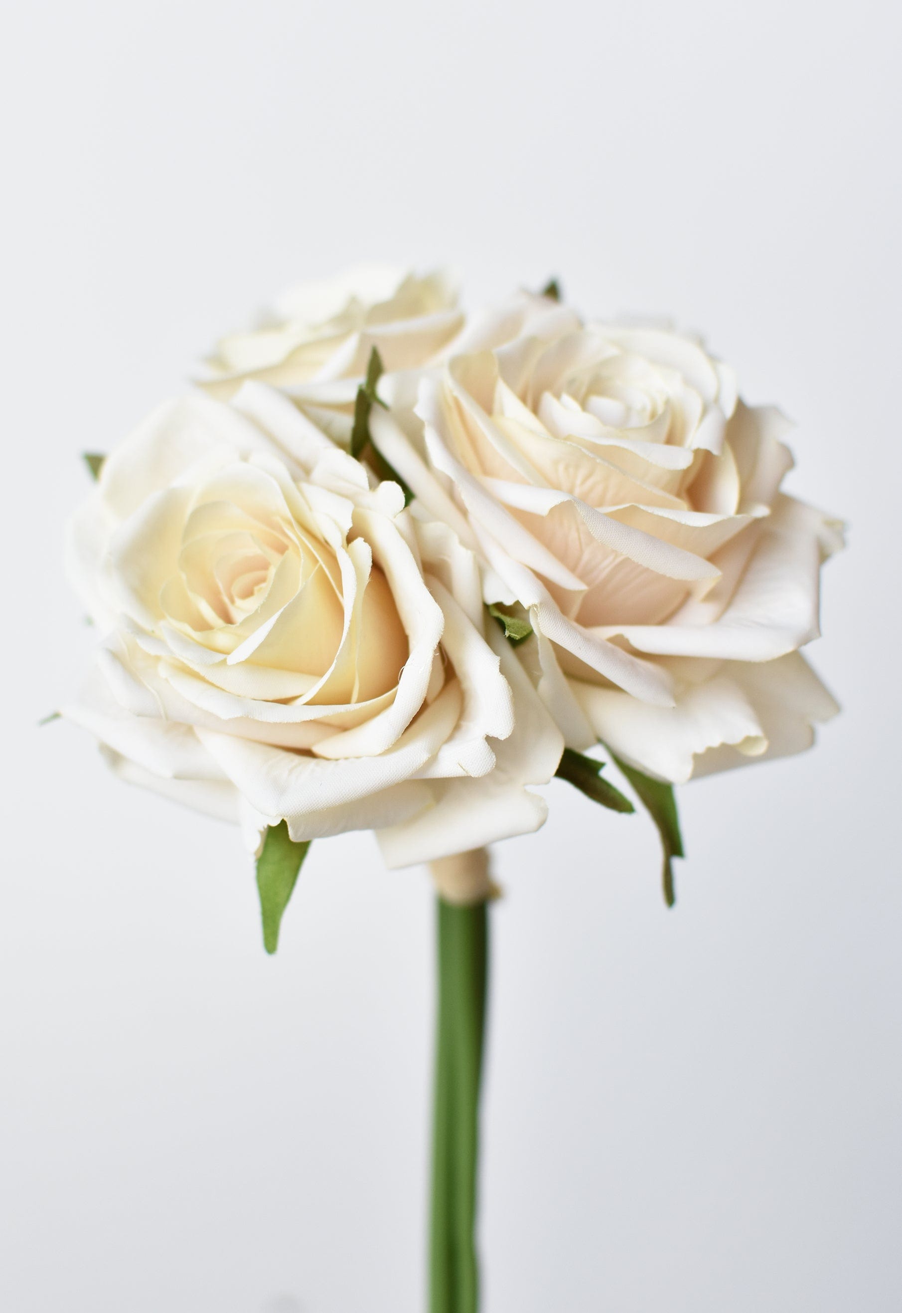 7.5" Artificial Cream Rose Bundle (3)