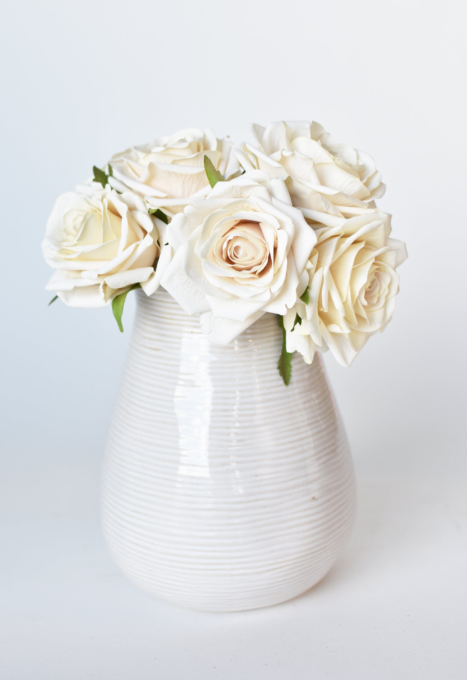7.5" Artificial Cream Rose Bundle (3)
