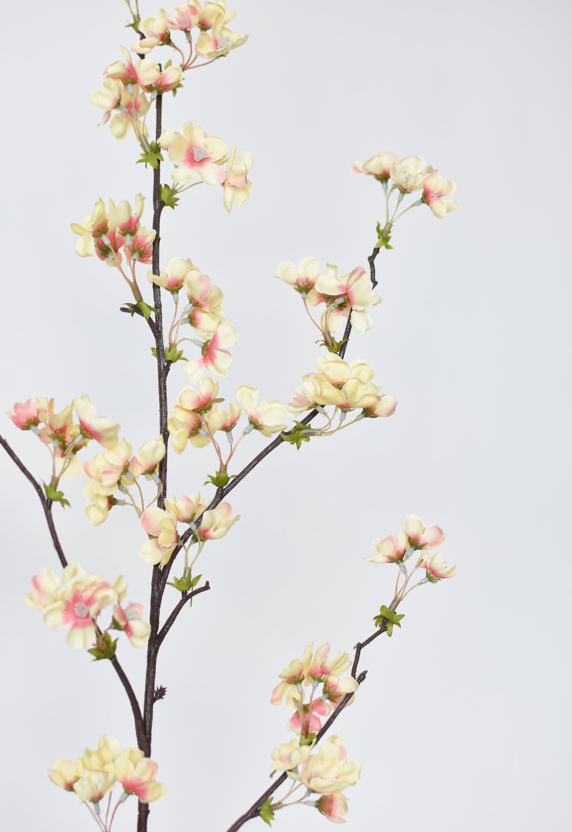 36" Artificial Quince Blossom Apricot Cream Stem Flowering Branch