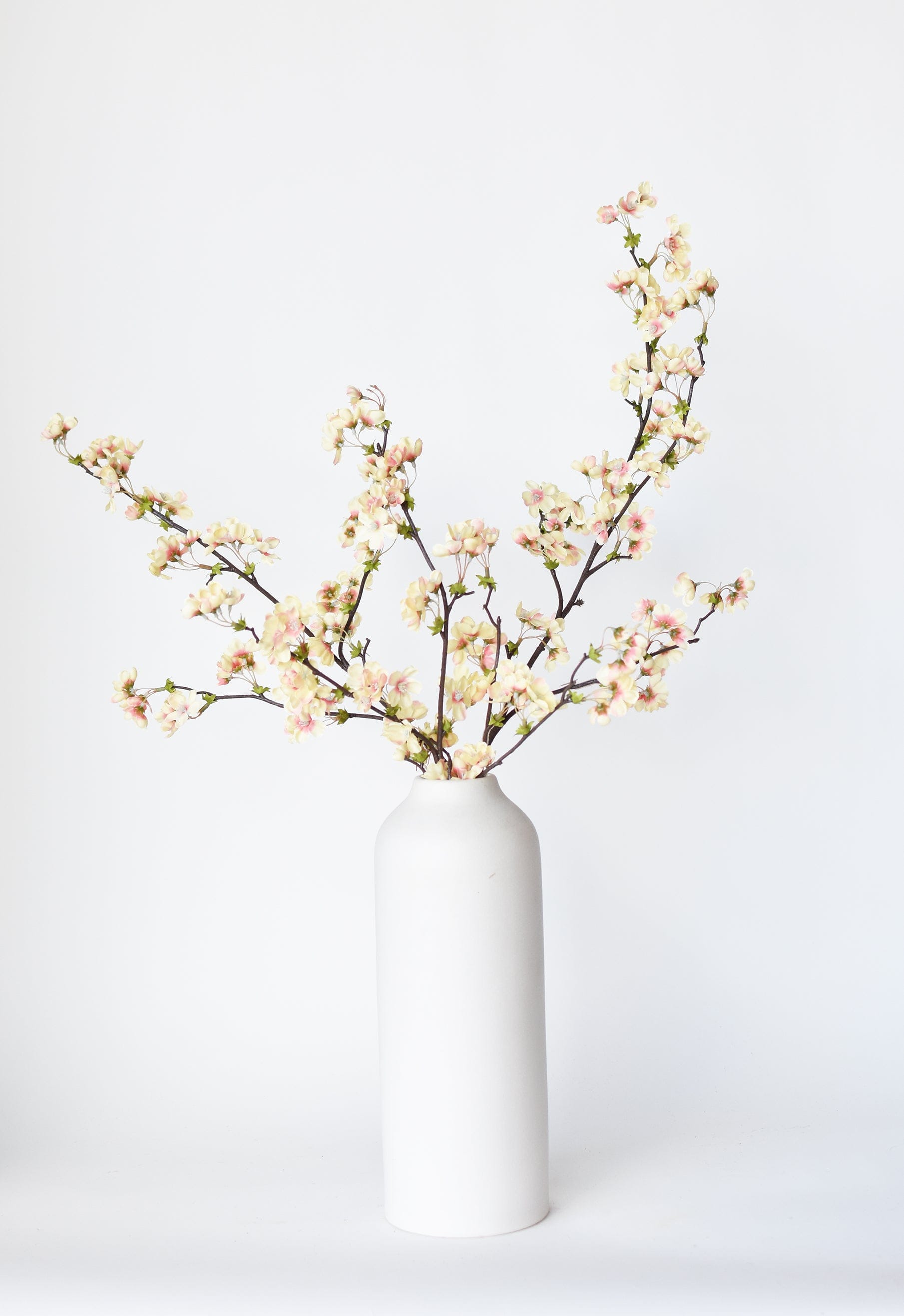 36" Artificial Quince Blossom Apricot Cream Stem Flowering Branch