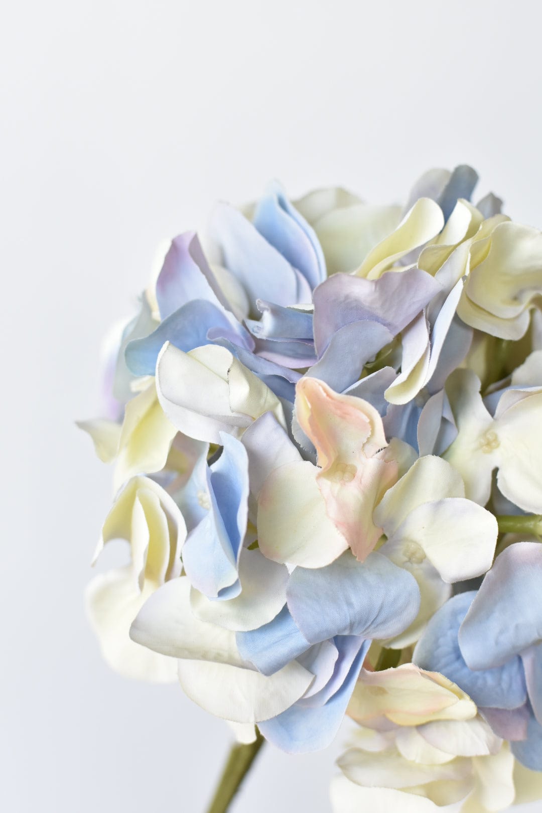 21" Artificial Cream Lavendar Light Blue Hydrangea Stem