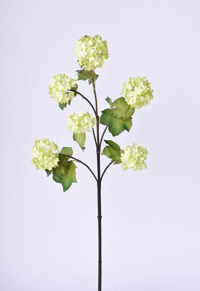 30" Faux Green Snowball Hydrangea Stem