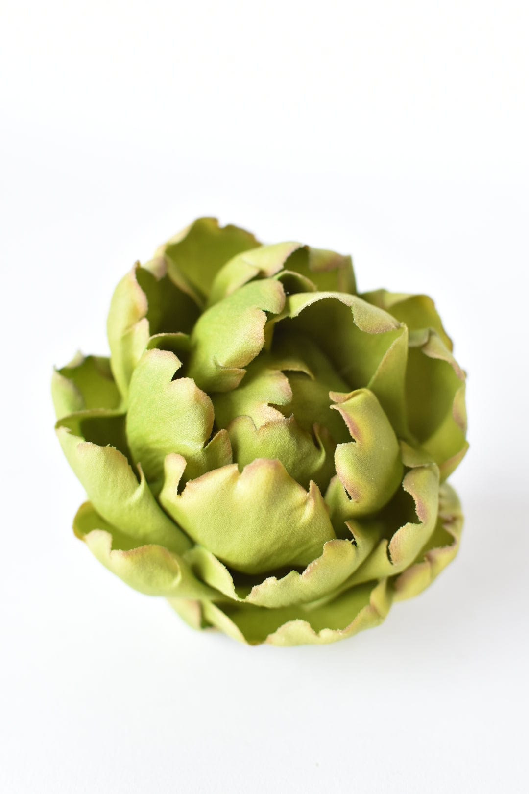 Artificial produce artichoke for arrangements and displays