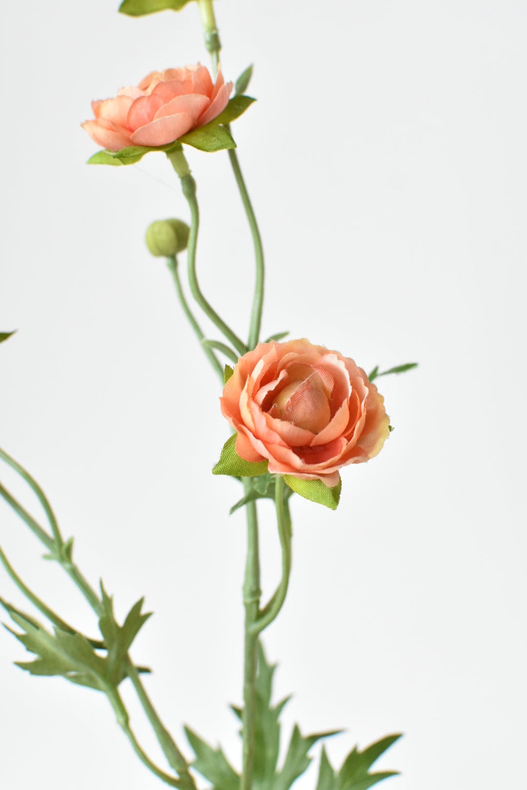 Artificial peach ranunculus flower for arrangements and décor