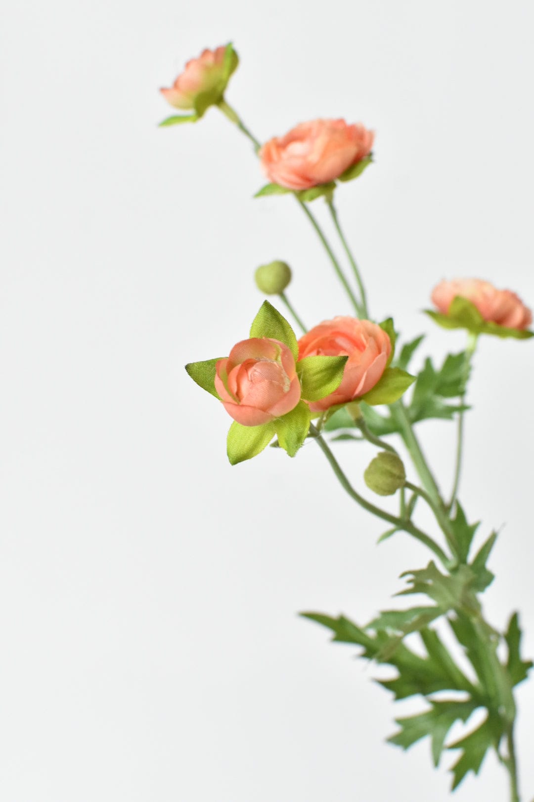 22" Artificial Mini Peach Ranunculus Stem