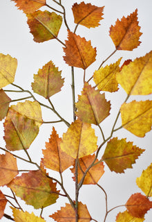 26" Artificial Birch Leaf Stem Orange / Mustard / Yellow