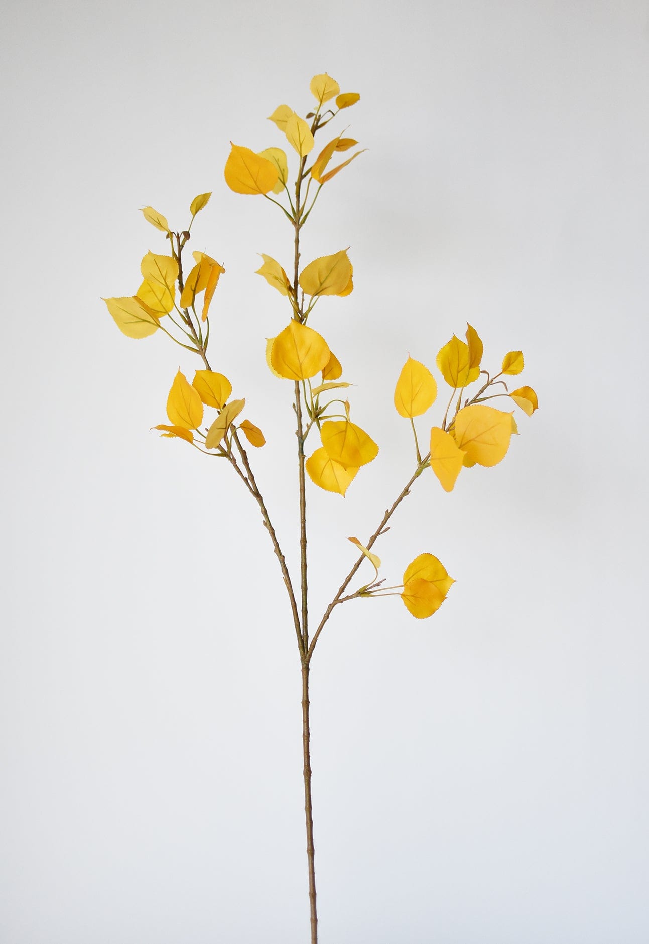 Artificial yellow aspen branch stem for fall décor