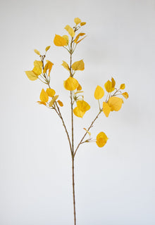 Artificial yellow aspen branch stem for fall décor