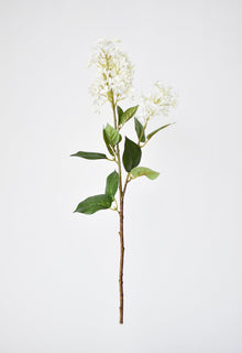 Artificial white lilac flower stem for spring arrangements