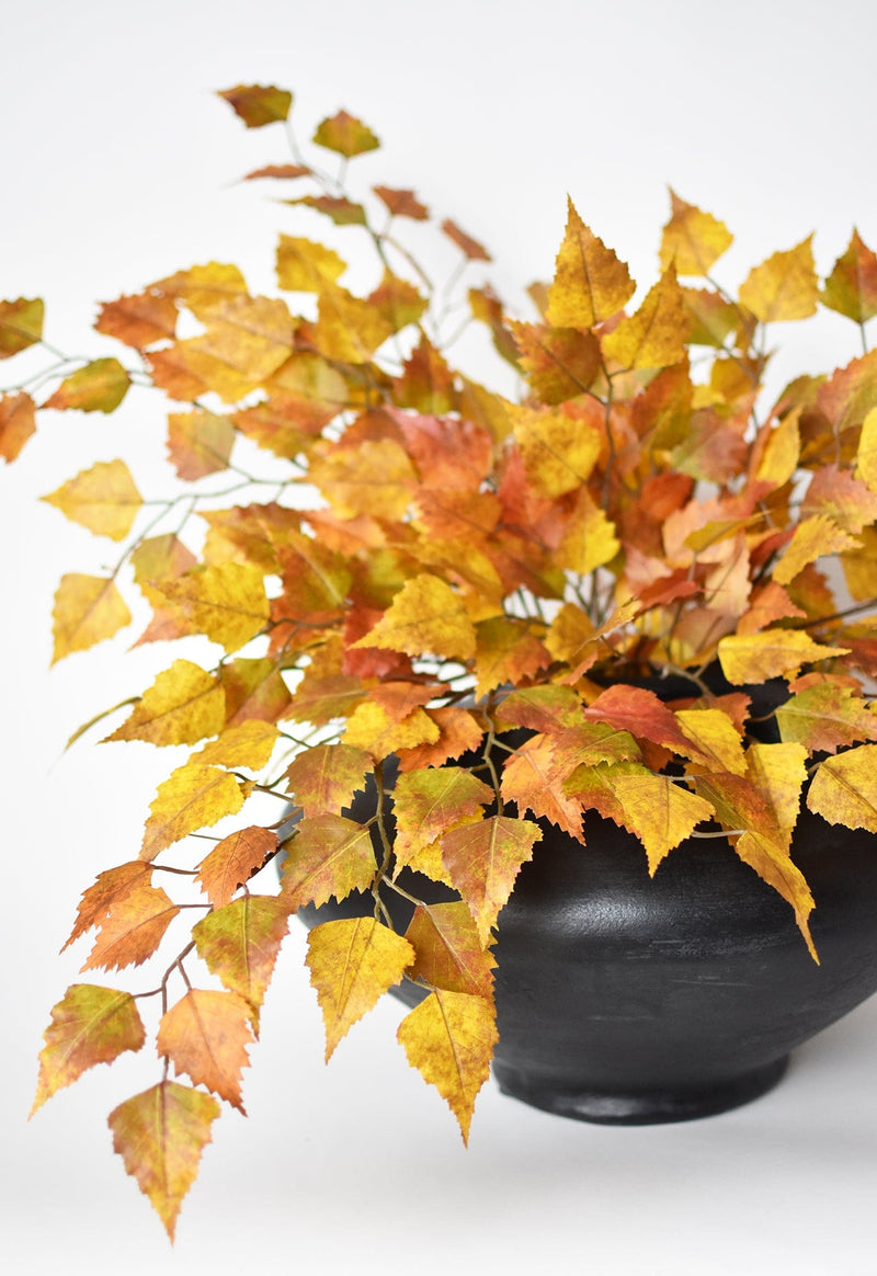 Artificial fall birch leaves for autumn arrangements