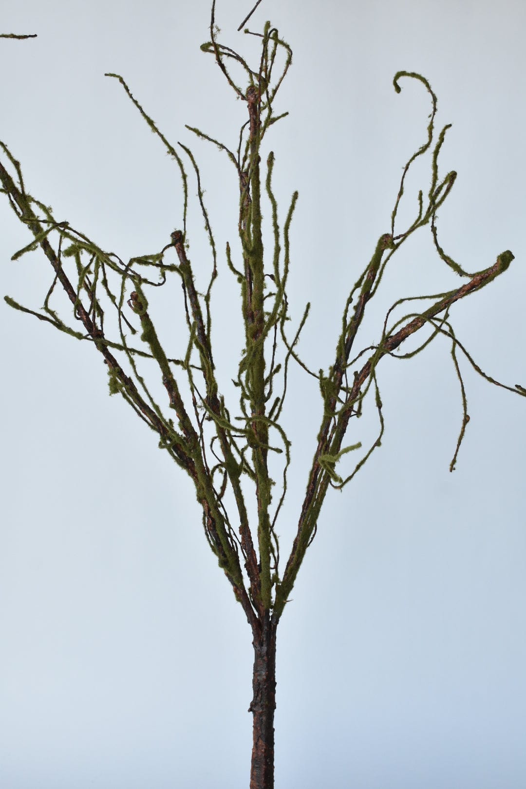 Artificial rustic moss tree branch for tall vase décor