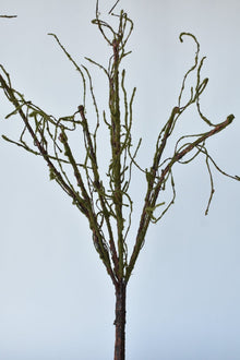 Artificial rustic moss tree branch for tall vase décor