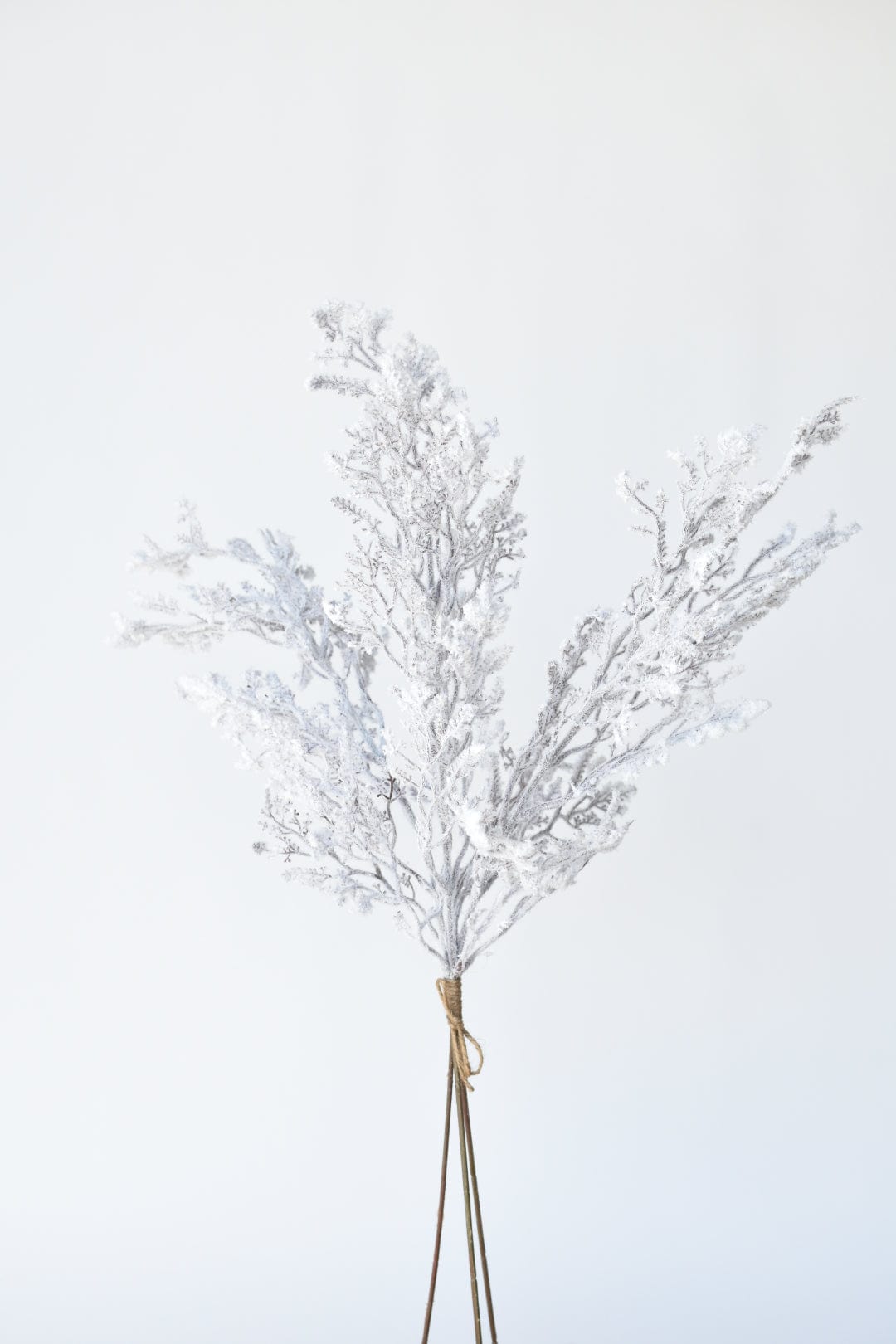 Set of 3 flocked artificial twigs resembling frosted branches