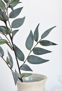 36" Artificial Dark Green/Gray Ruscus Leaf Stem