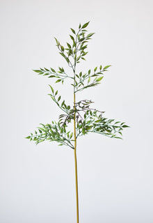 Artificial bamboo greenery stem with deep green sheen