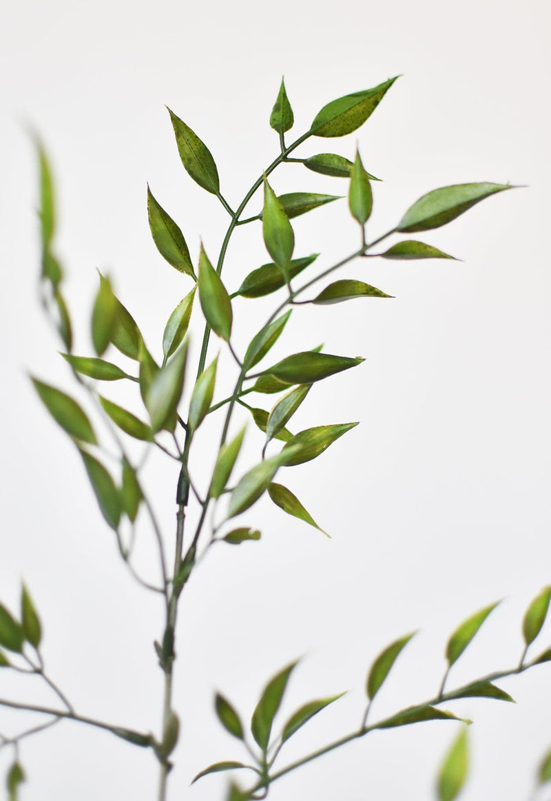 Artificial bamboo leaf stem for floral arrangements