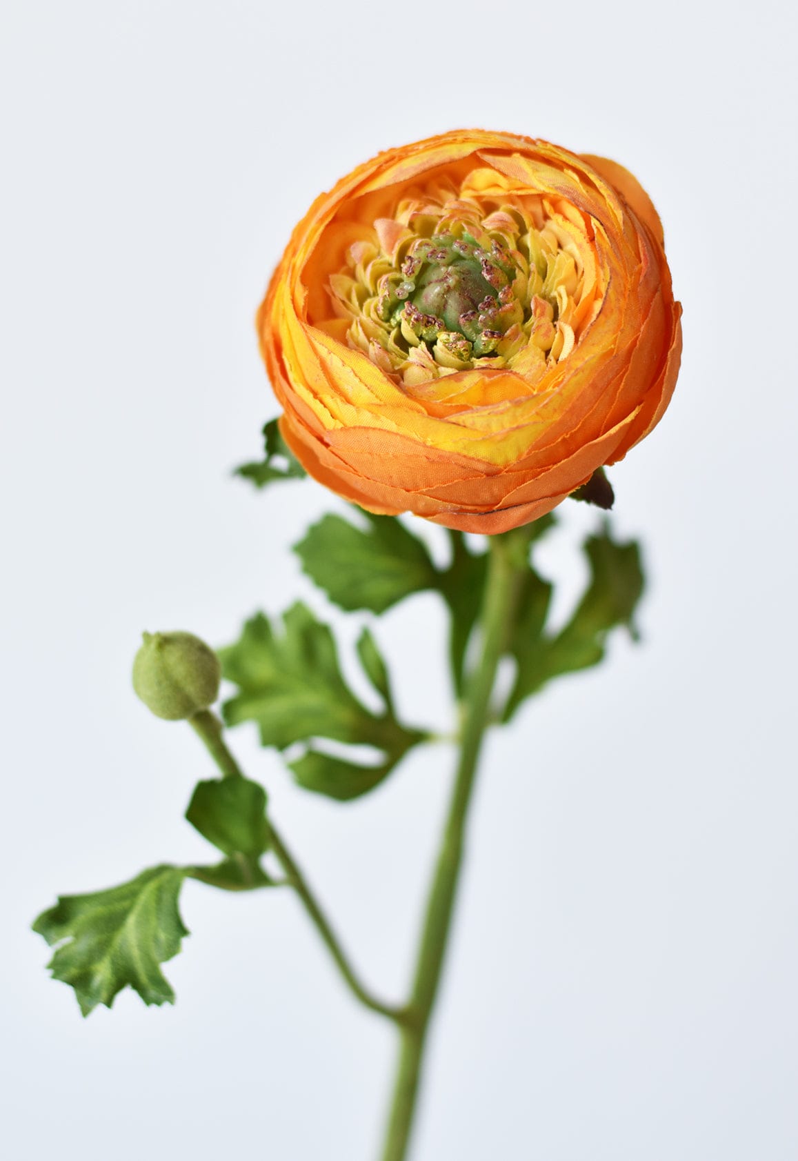 13" Artificial Orange Ranunculus Stem