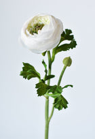 13" Artificial White Ranunculus Stem