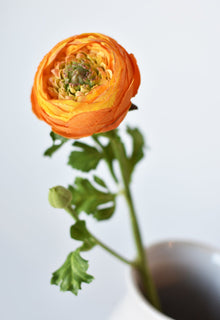 13" Artificial Orange Ranunculus Stem