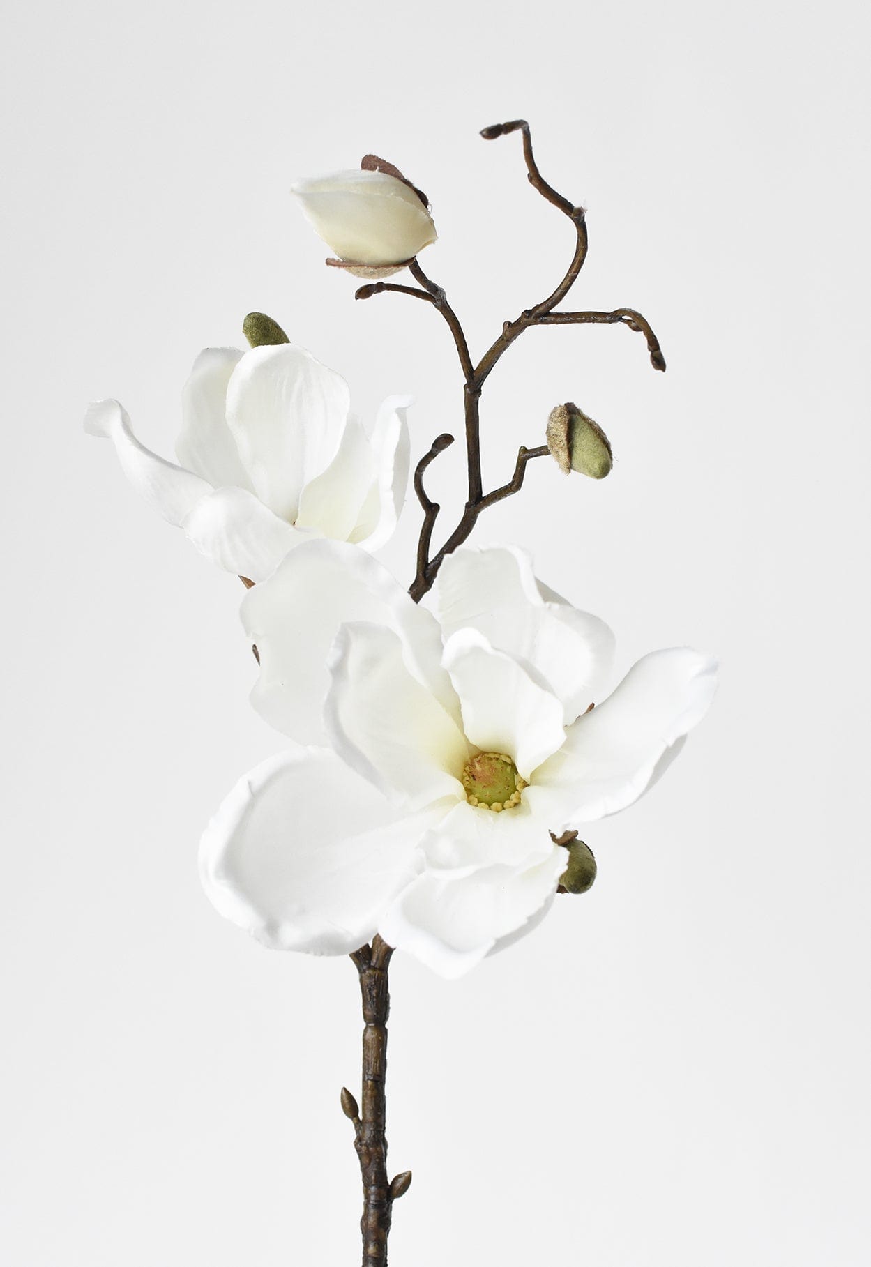 19" Artificial Magnolia Stem White