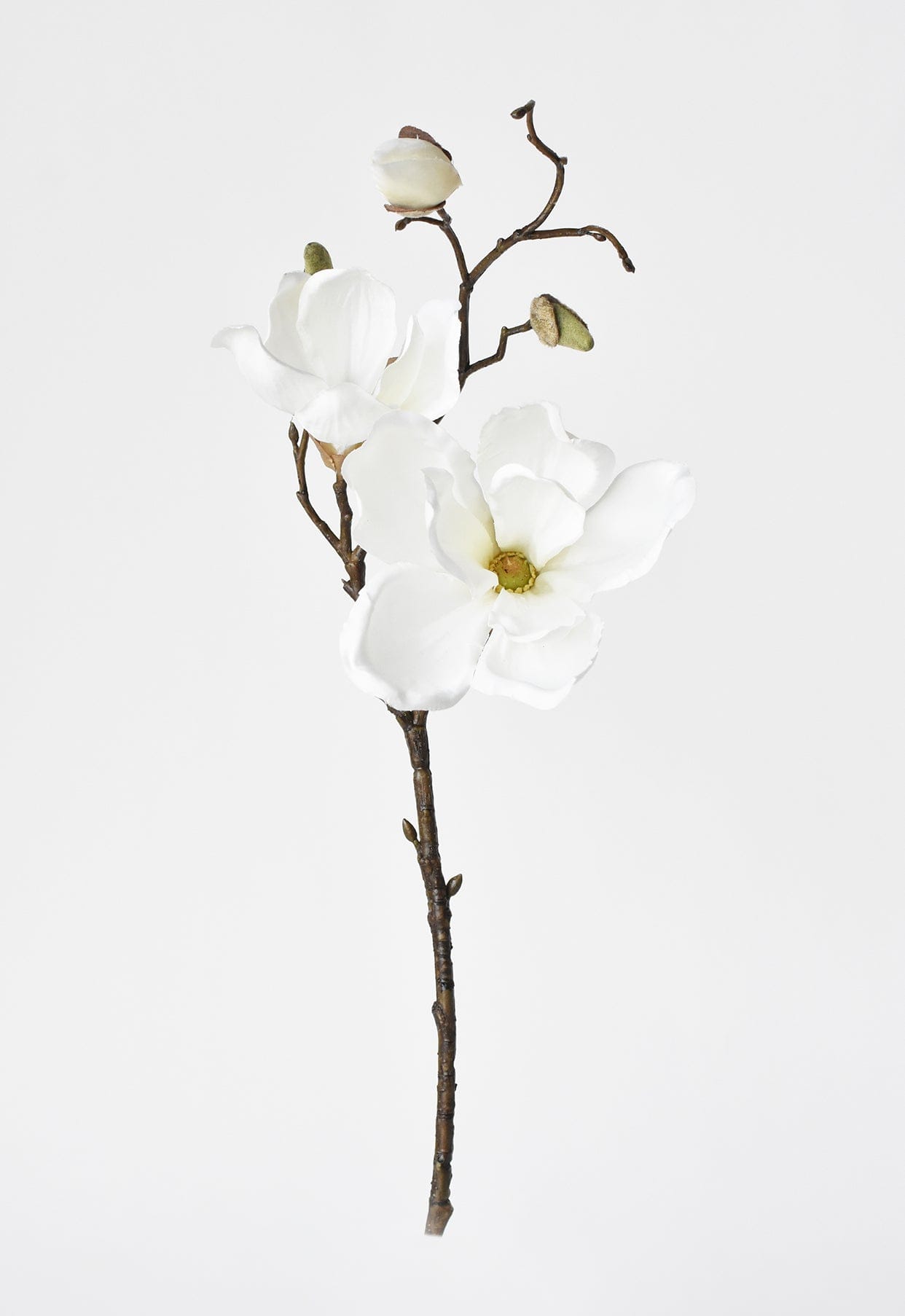 19" Artificial Magnolia Stem White