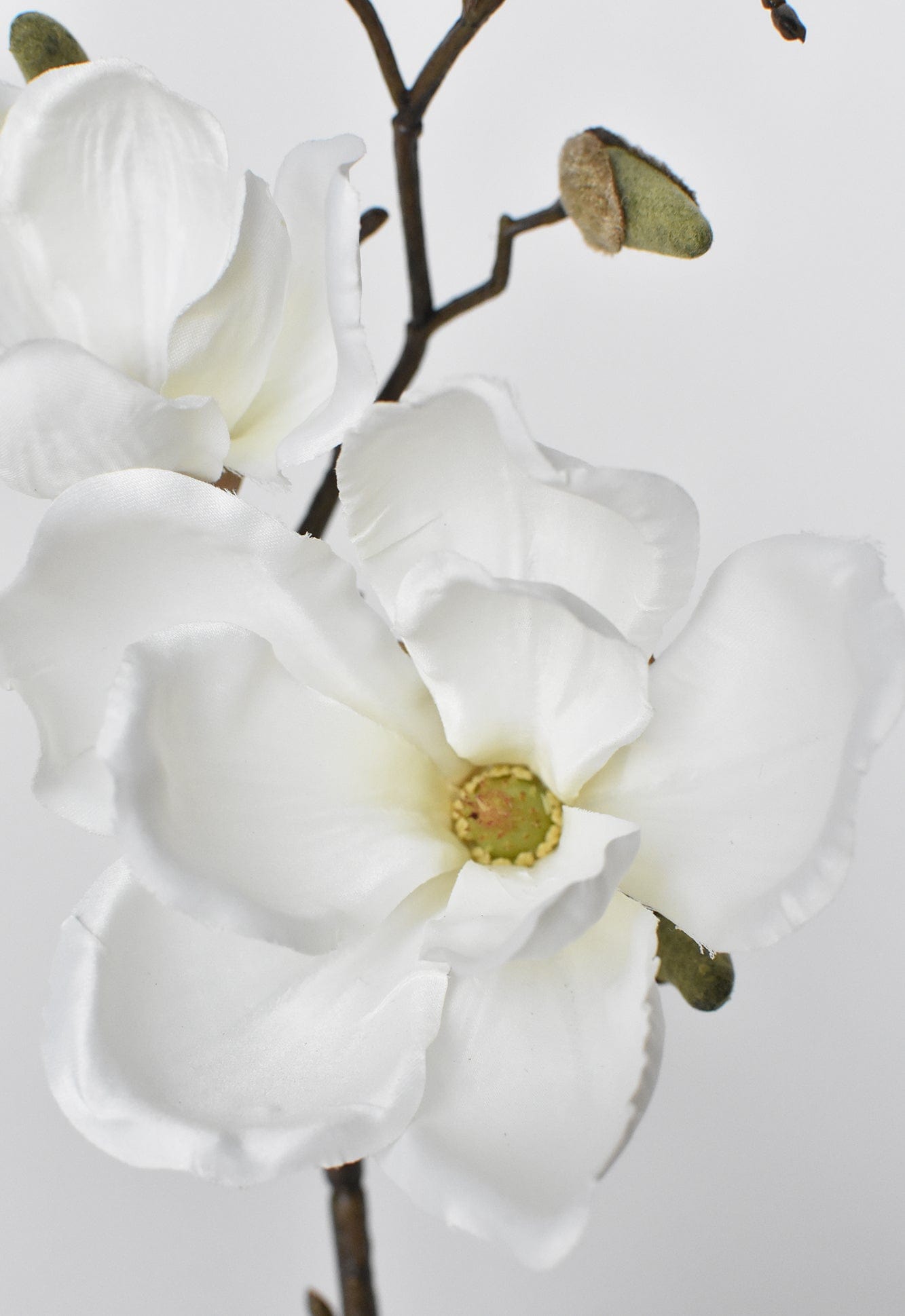 19" Artificial Magnolia Stem White