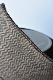 4" x 10yd Brown & Tan Woven Herringbone Ribbon