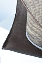 4" x 10yd Brown & Tan Woven Herringbone Ribbon