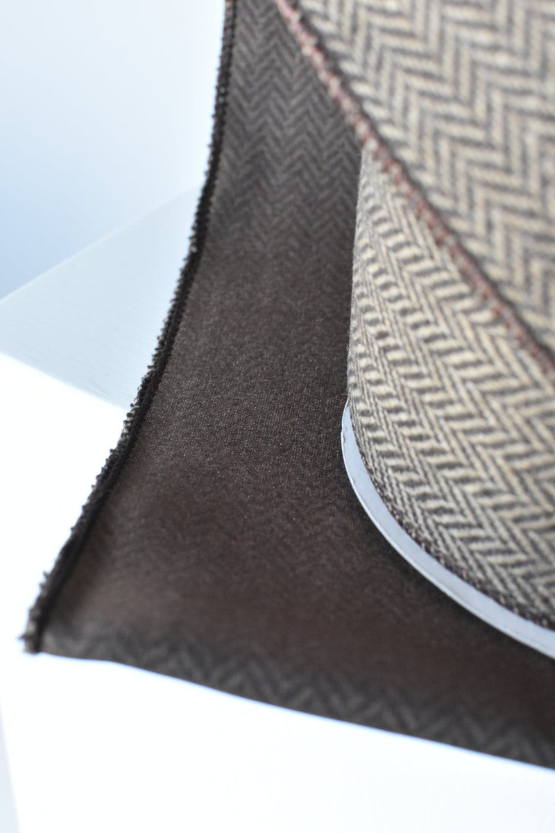 4" x 10yd Brown & Tan Woven Herringbone Ribbon
