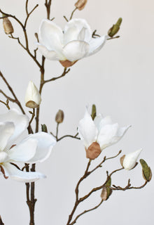 40 inch Artificial magnolia stem with blossoms and buds