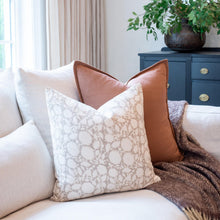 Luana Floral Block Printed Pillow Cover | Beige/Brown